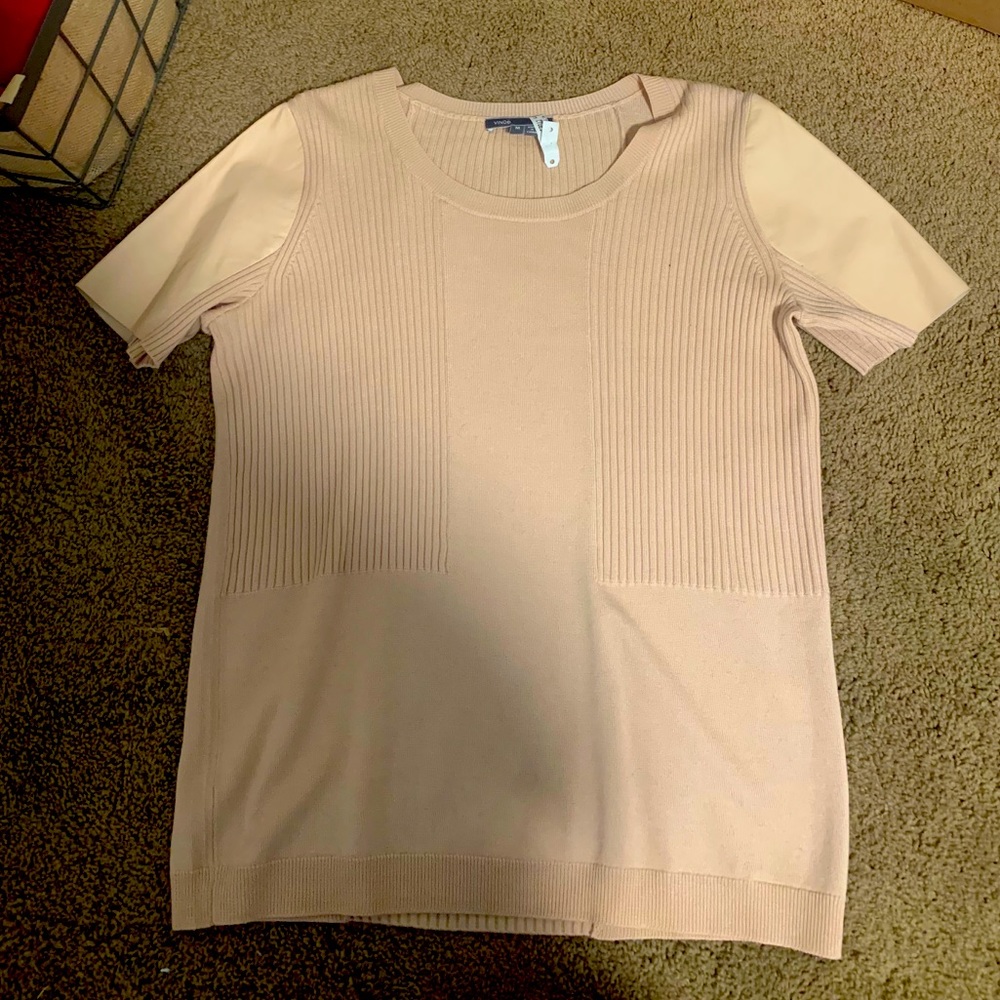 Vince wool/ silk blend short sleeve sweater